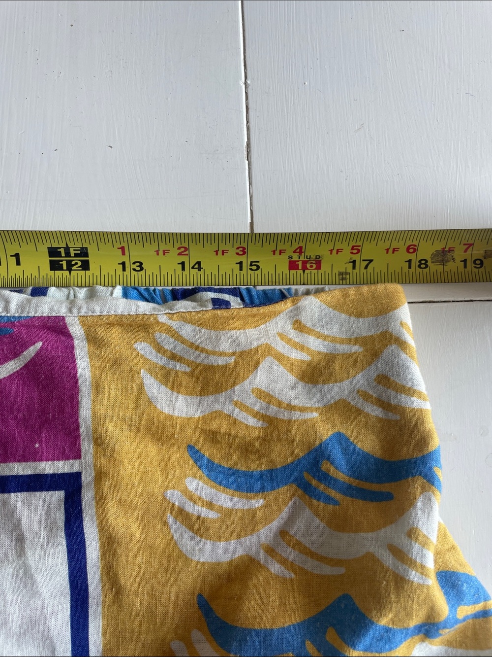 Anthropologie Colorblock Fish Print Skirt with Scalloped Trim - Picture 4 of 5